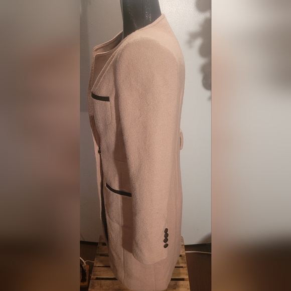 Pink Martini Collection Pale Rose Wool Blend Long Blazer M - Picture 4 of 7